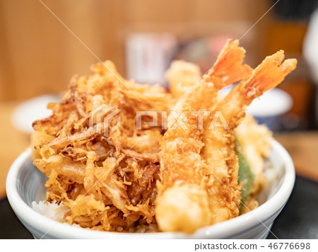 Tempura don or fried shrimp with rice 46776698