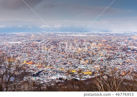 Sapporo, Japan winter skyline 46776953