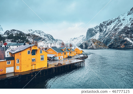 Nusfjord fishing village in Norway Nusfjord fishing village in Norway 46777125