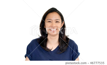 Casual asian girl smiling face relax tee shirt 46777535