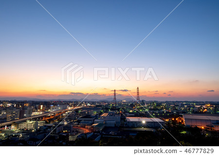 Plant sunset in Hachiman-ku, Kitakyushu city 46777829