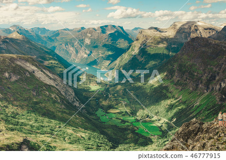 Geirangerfjord from Dalsnibba viewpoint, Norway 46777915