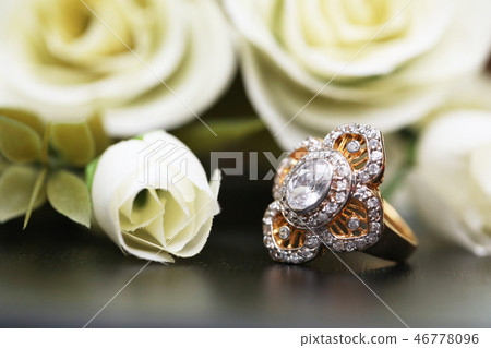 Beautiful gold ring with diamond Beautiful gold ring with diamond 46778096
