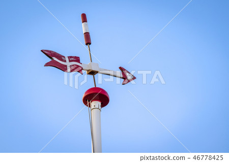 Danish weather vane with the flag of Denmark 46778425