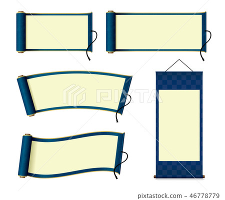 Scroll / set axis illustration set (blue) 46778779