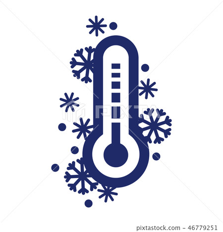Cold weather thermometer icon isolated on white. - Stock Illustration ...