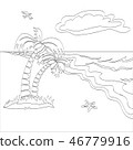 Tropical beach scene 46779916