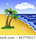 Tropical beach scene 46779917