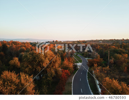 Roads of Moldova at sunset in autumn season Roads of Moldova at sunset in autumn season 46780593