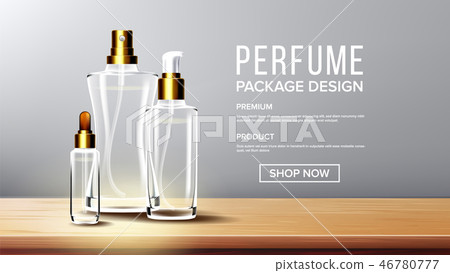Cosmetic Glass Design Vector. Bottle. Oil, Water, Perfume. Premium Jar. 3D Isolated Transparent Cosmetic Glass Design Vector. Bottle. Oil, Water, Perfume. Premium Jar. 3D Isolated Transparent 46780777