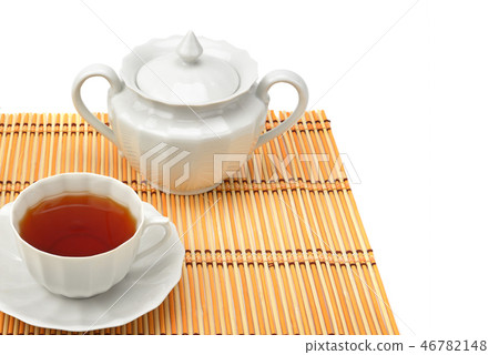 Set for tea isolated on white background. 46782148