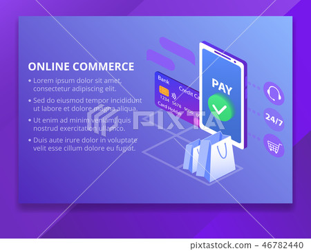 Online commerce technology illustration 46782440