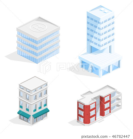 City buildings isometric 3D illustration - Stock Illustration [46782447 ...
