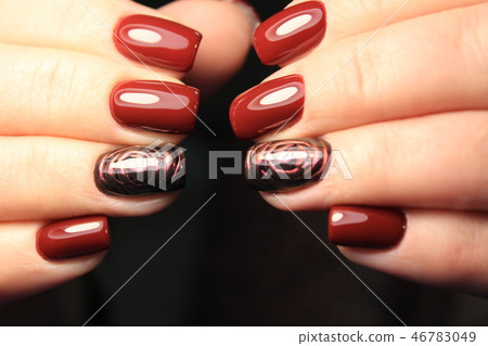 Fashionable design of manicure from beautiful girls 46783049