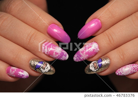 Amazing natural nails. Women's hands with clean manicure 46783376