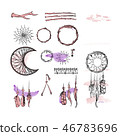 Set of Dreamcatcher. Design elements in Boho style 46783696