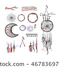 Set of Dreamcatcher. Design elements in Boho style 46783697