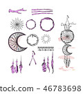 Set of Dreamcatcher. Design elements in Boho style 46783698