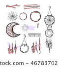 Set of Dreamcatcher. Design elements in Boho style 46783702
