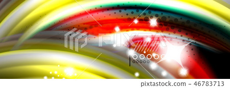 Rainbow color fluid wave lines flow poster. Wave Liquid shapes design 46783713