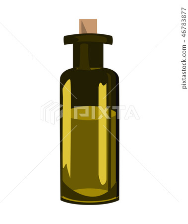 Green olive oil bottle over white background 46783877