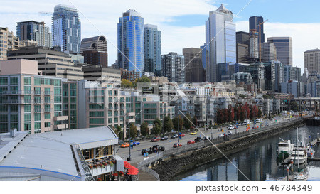 Seattle, Washington shoreline area scene 46784349