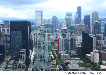 Aerial of the Seattle, Washington city center 46784356