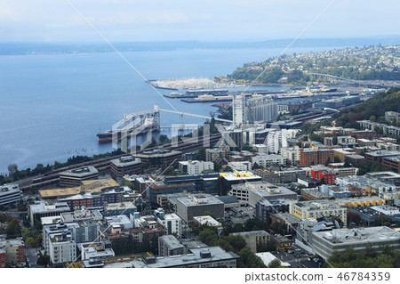 Aerial of the Seattle, Washington cityscape 46784359