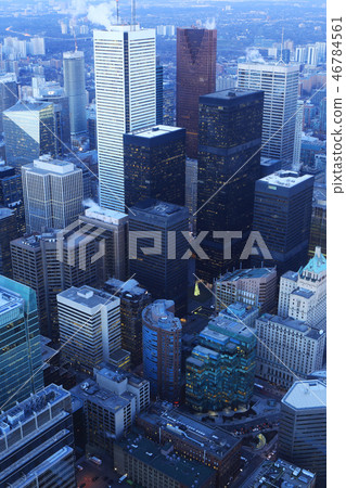 Vertical aerial of Toronto cityscape at twilight Vertical aerial of Toronto cityscape at twilight 46784561