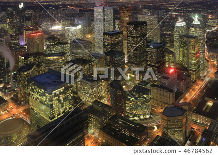 Aerial of Toronto cityscape at night Aerial of Toronto cityscape at night 46784562