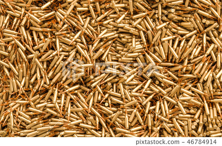 Rifle bullets background, 3D rendering 46784914