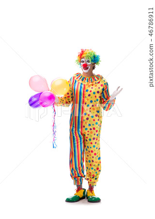 Funny clown isolated on white background 46786911