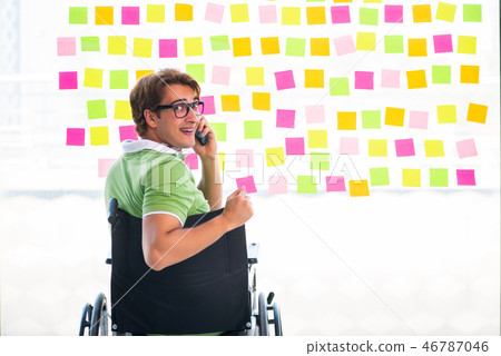 Young student in wheelchair with many conflicting priorities  46787046