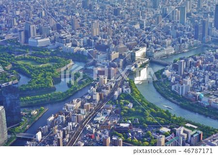 Over Osaka City 46787171