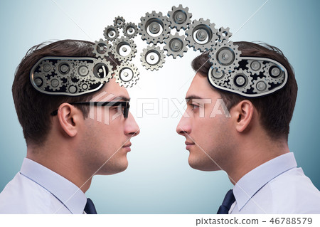 Cognitive computing concept as future technology with businessma 46788579