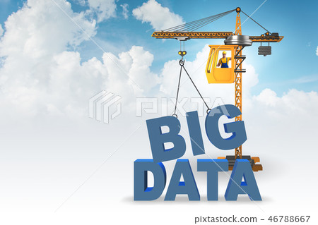 Big data concept with crane lifting letters Big data concept with crane lifting letters 46788667