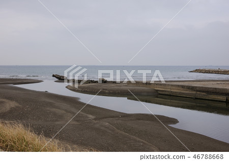 岩井川岩海岸千葉縣南博索岩井河口 岩井川岩海岸千葉縣南博索岩井河口 46788668