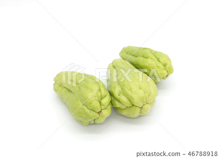 isolated fresh green chayote on white background 46788918