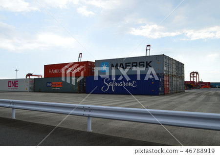 Containers stored in Ibaraki Prefecture, Hitachi Naka Port, container terminal 46788919