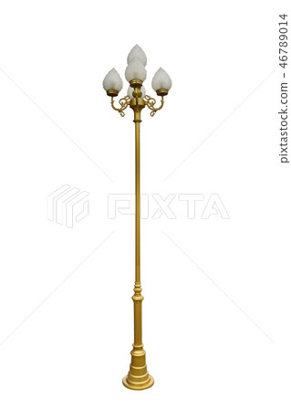 Street light pole isolated on a white background. 46789014