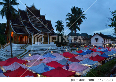The night market in Luang Prabang, Laos The night market in Luang Prabang, Laos 46789085