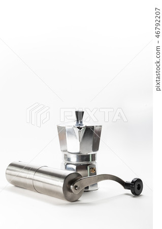 Moka pot and coffee grinder Moka pot and coffee grinder 46792207