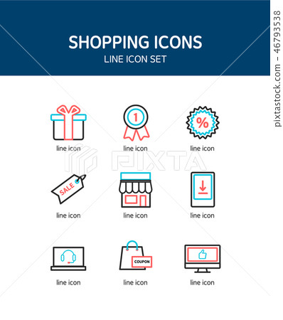 Clean simple line icon set - Stock Illustration [46793538] - PIXTA