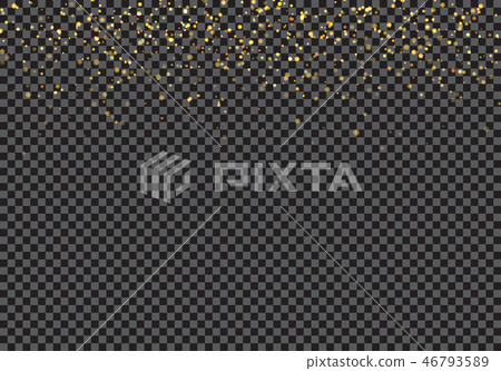 Gold falling glitter particles effect transparent 46793589