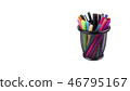 Set of felt-tip pens of different colors in holder isolated 46795167