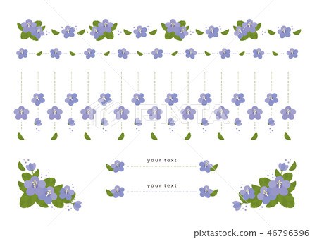 Hibiscus Ornament Ruled Blue 46796396