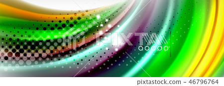 Abstract wave lines liquid fluid rainbow style color stripes background. Artistic illustration for 46796764