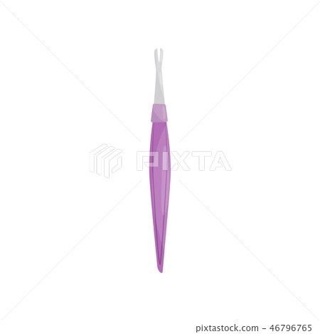 Cuticle trimmer with purple handle. Manicure and pedicure tool. Beauty and nail care theme. Flat 46796765