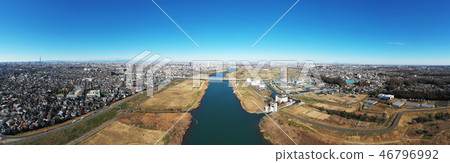 Panoramic photo of Edogawa sky Panoramic photo of Edogawa sky 46796992