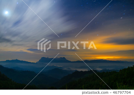 Landscape of sunrise on Mountain in Thailand Landscape of sunrise on Mountain in Thailand 46797704